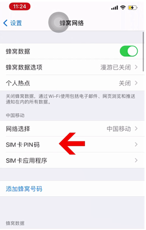 全州苹果14维修网分享如何给iPhone14的SIM卡设置密码 